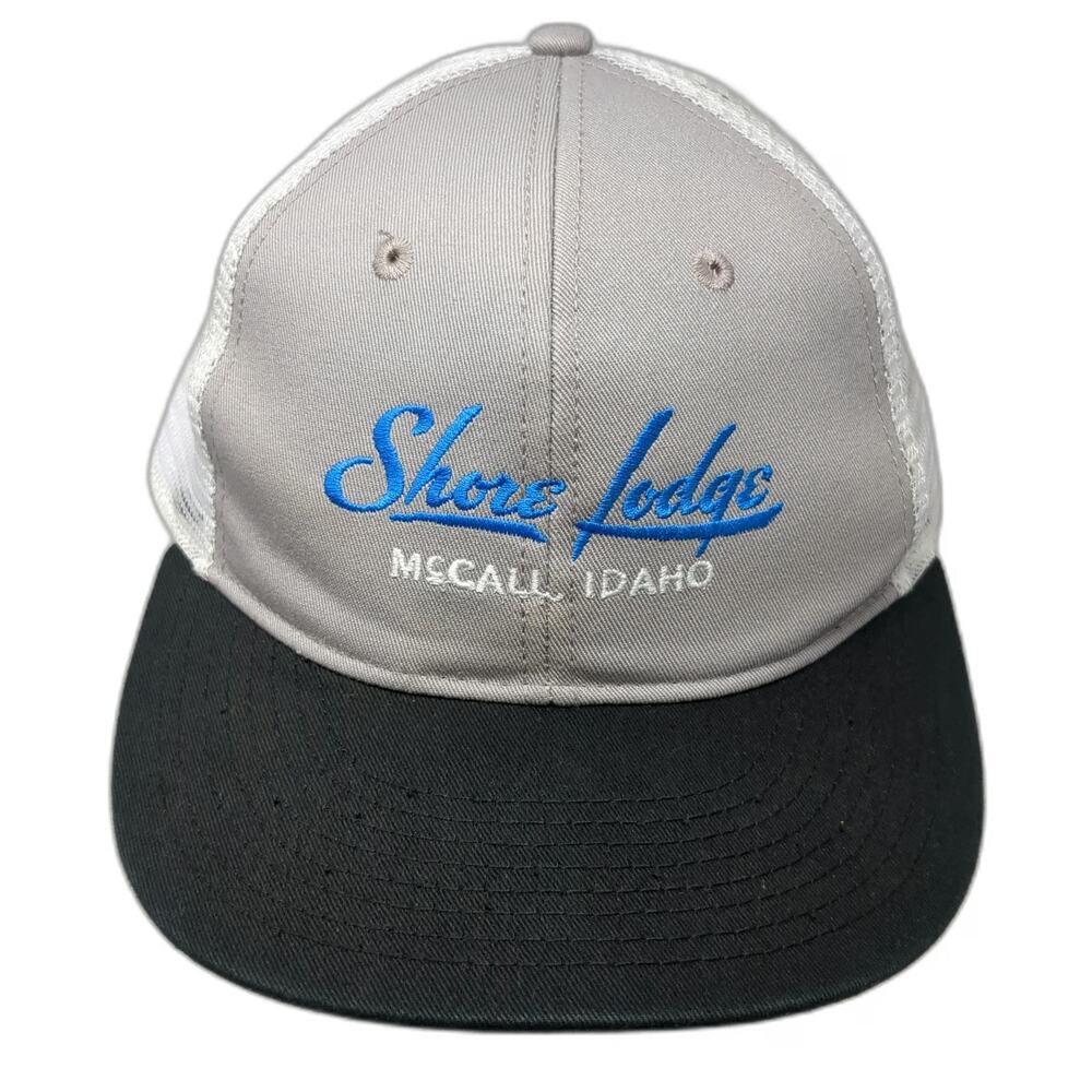 Ouray Shore Lodge McCall Idaho Trucker Hat Gray White Black Mesh OSFM Snapback